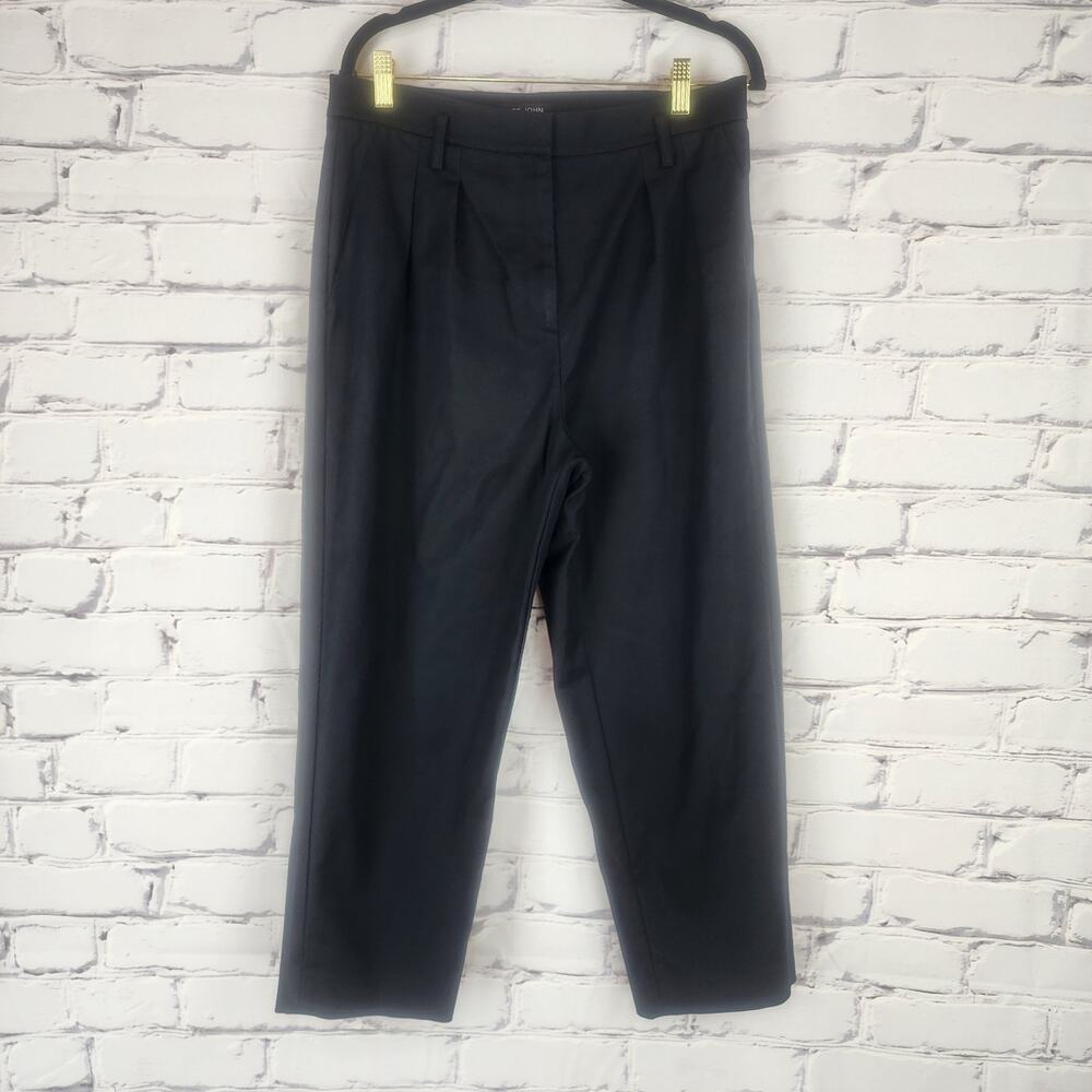 ST. John Pant Pleated Ankle Womens 8 Black Tapered Leg Work Professional Career